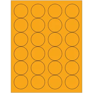 1 2/3" Fluorescent Orange Circle Laser Labels