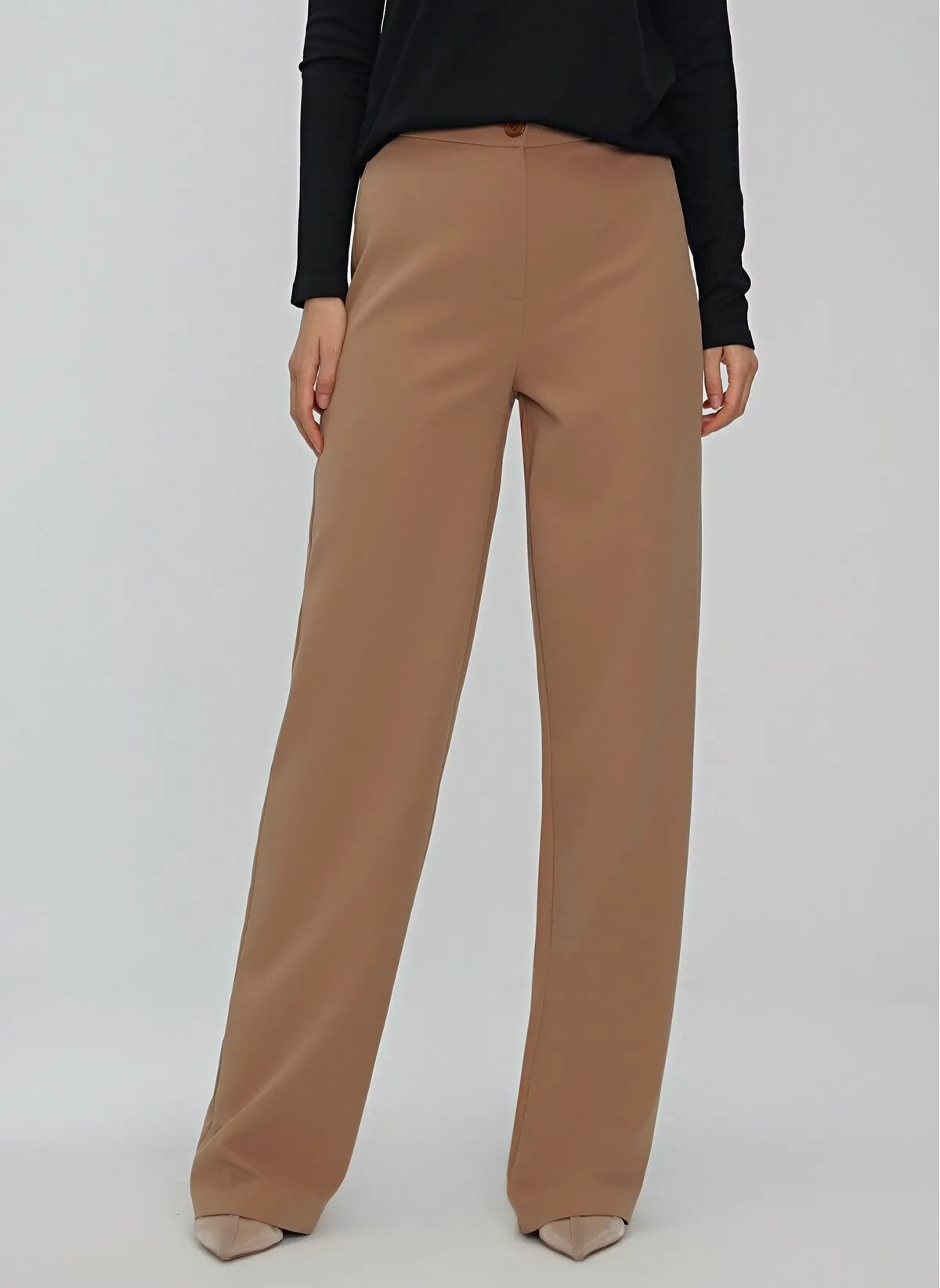 13757 Beige Wide Leg Pants