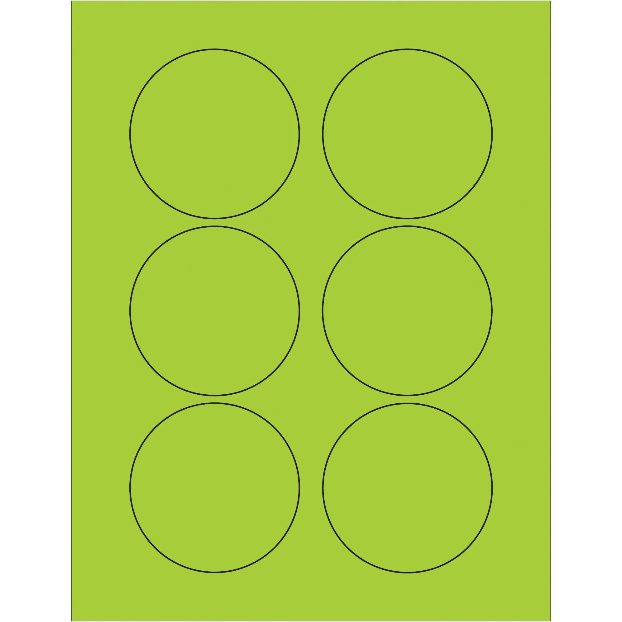 3" Fluorescent Green Circle Laser Labels
