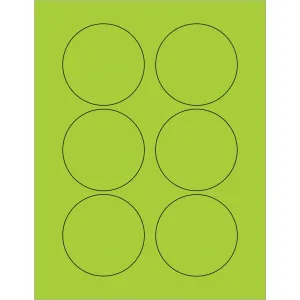3" Fluorescent Green Circle Laser Labels