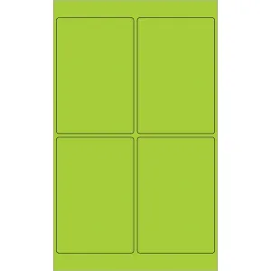 4 x 6" Fluorescent Green Rectangle Laser Labels