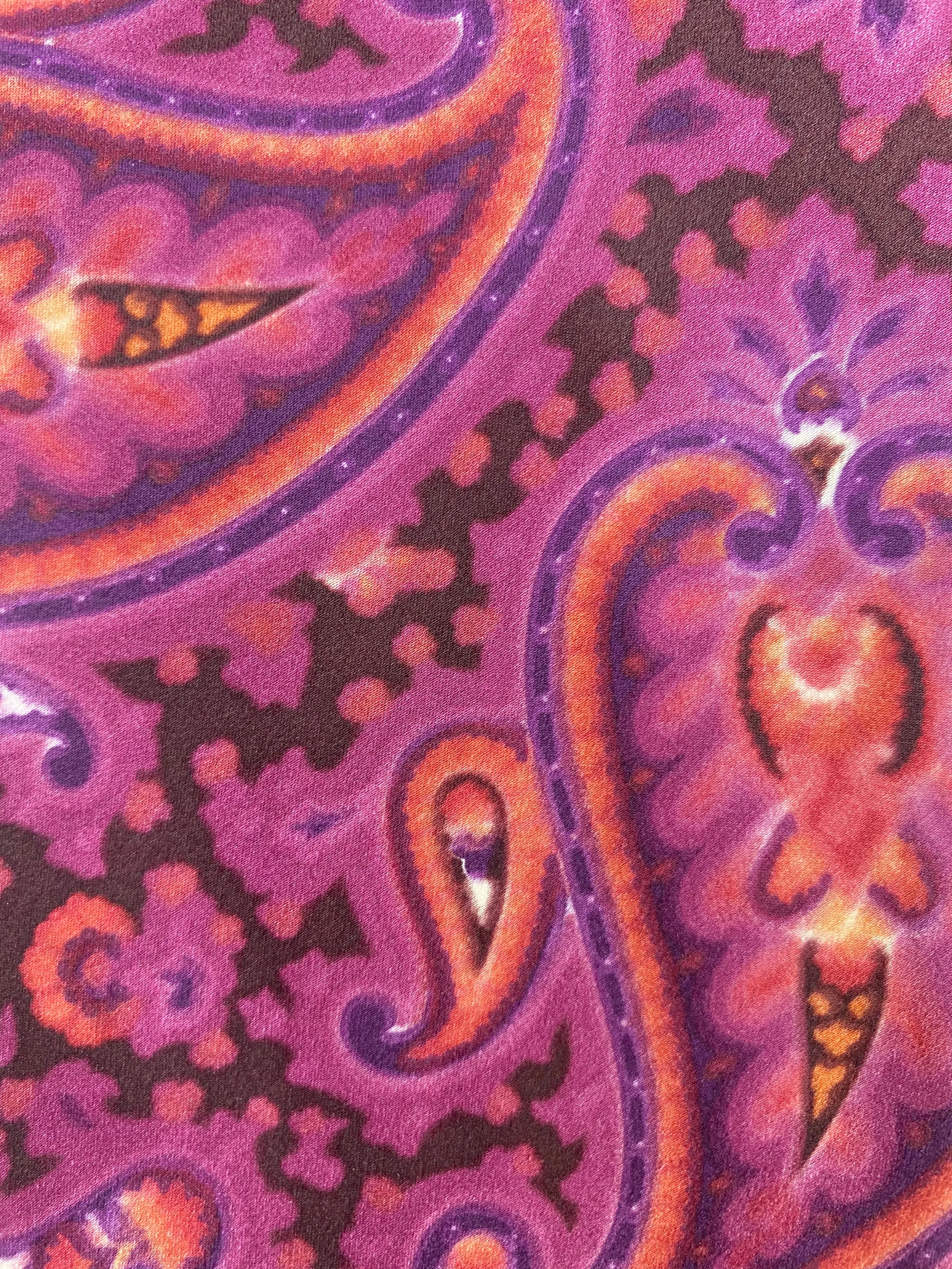 90s Deadstock Silk Necktie, Men's Vintage Purple/ Pink Paisley Pattern Tie, NOS