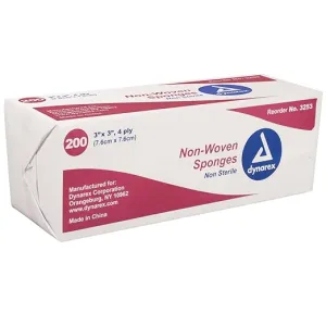 Adi Medical Non-Woven Gauze Sponge Gauze Sponge Nonwoven 3X3 4Plyns 200/Bx 20Bx/Cs