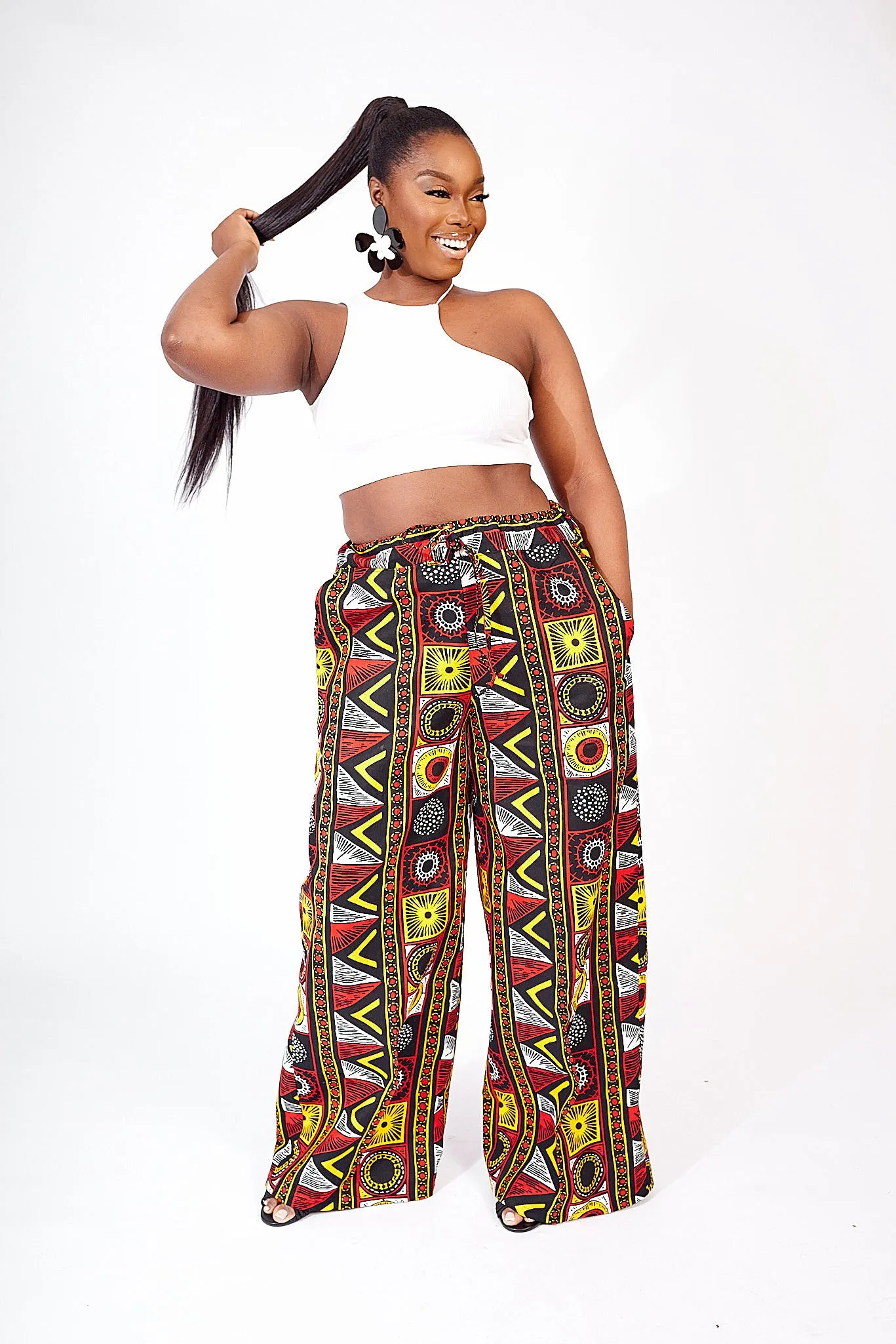 AFRICAN PRINT TOPE WIDE LEG PANTS
