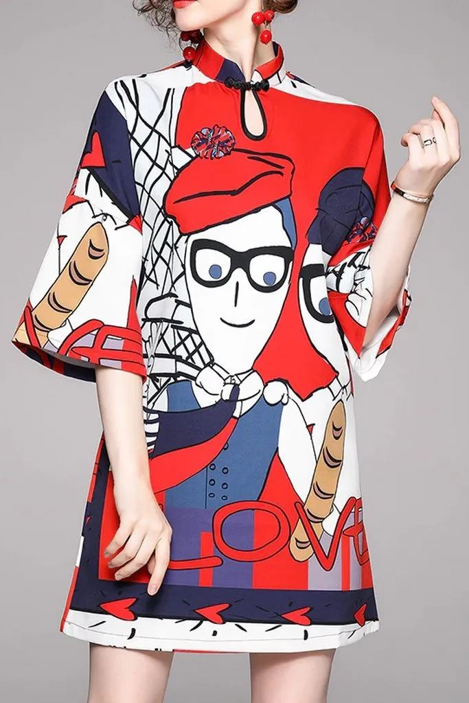 Alden Red Printed Dress