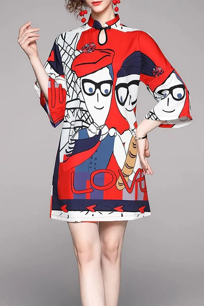 Alden Red Printed Dress