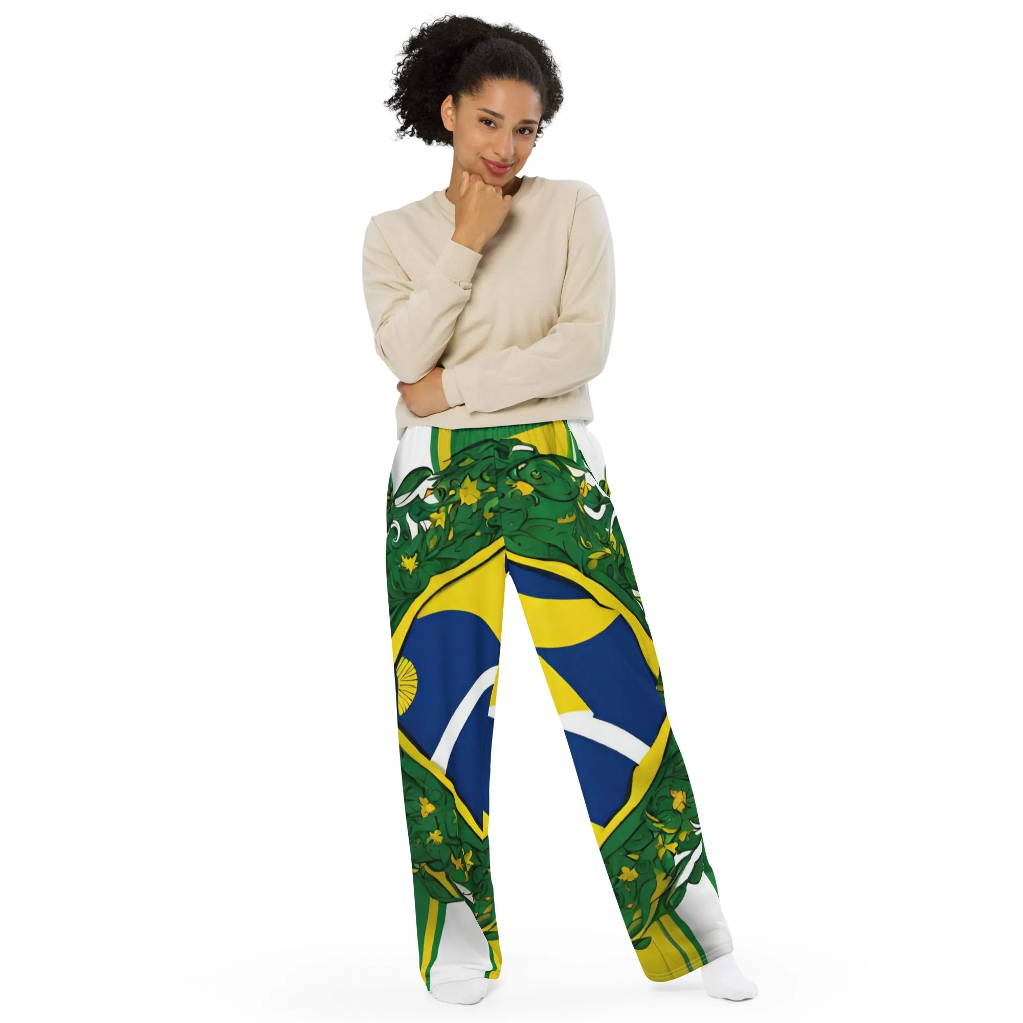 All-over print unisex wide-leg pants / Brasil Flag