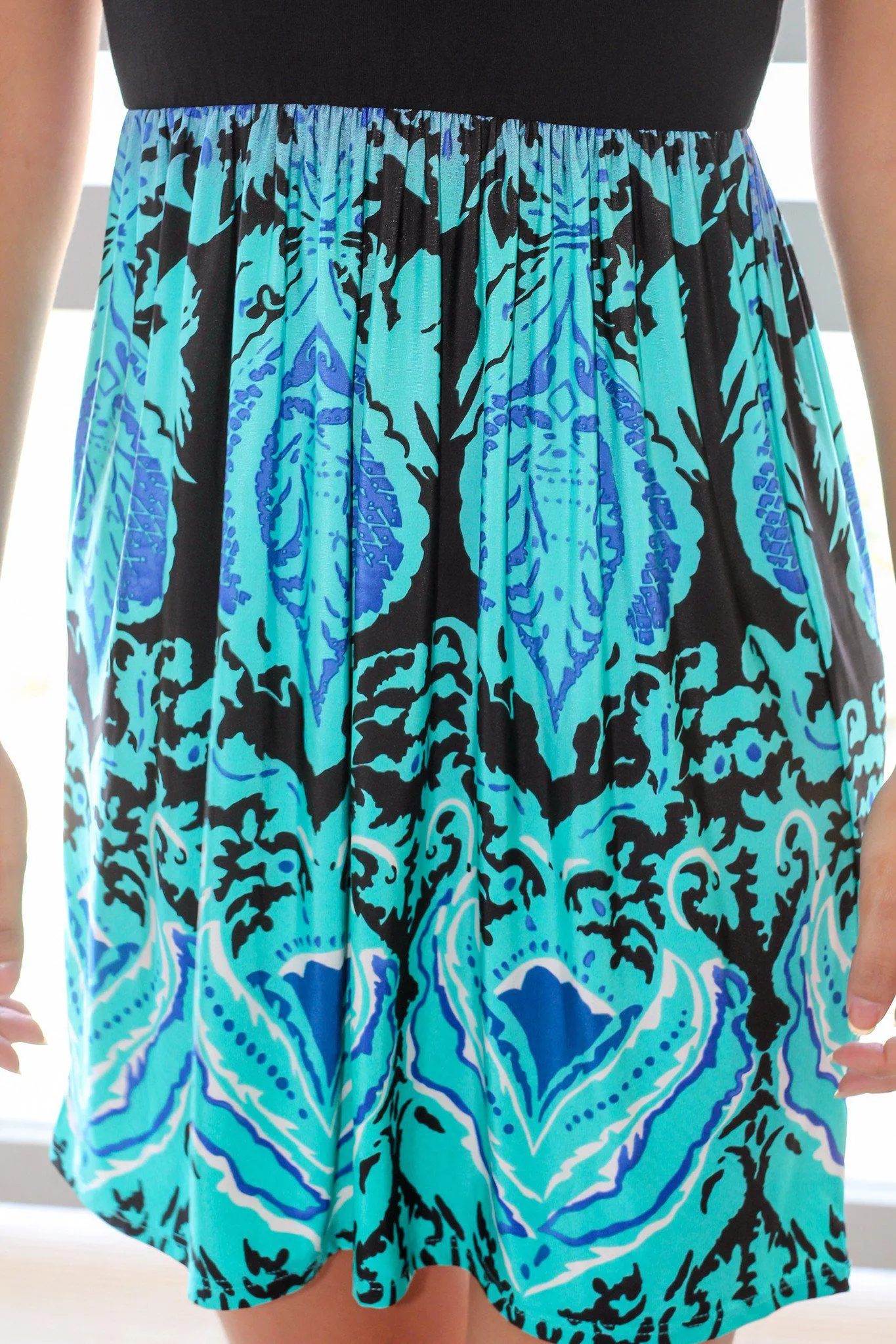 Aqua Printed Short Dress