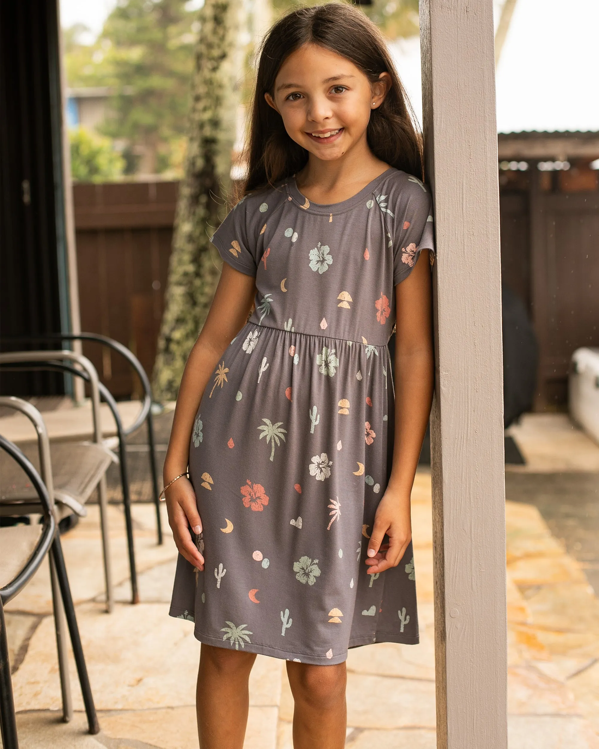 Big Girls Moondazed Dress - Dark Grey