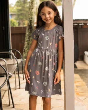 Big Girls Moondazed Dress - Dark Grey