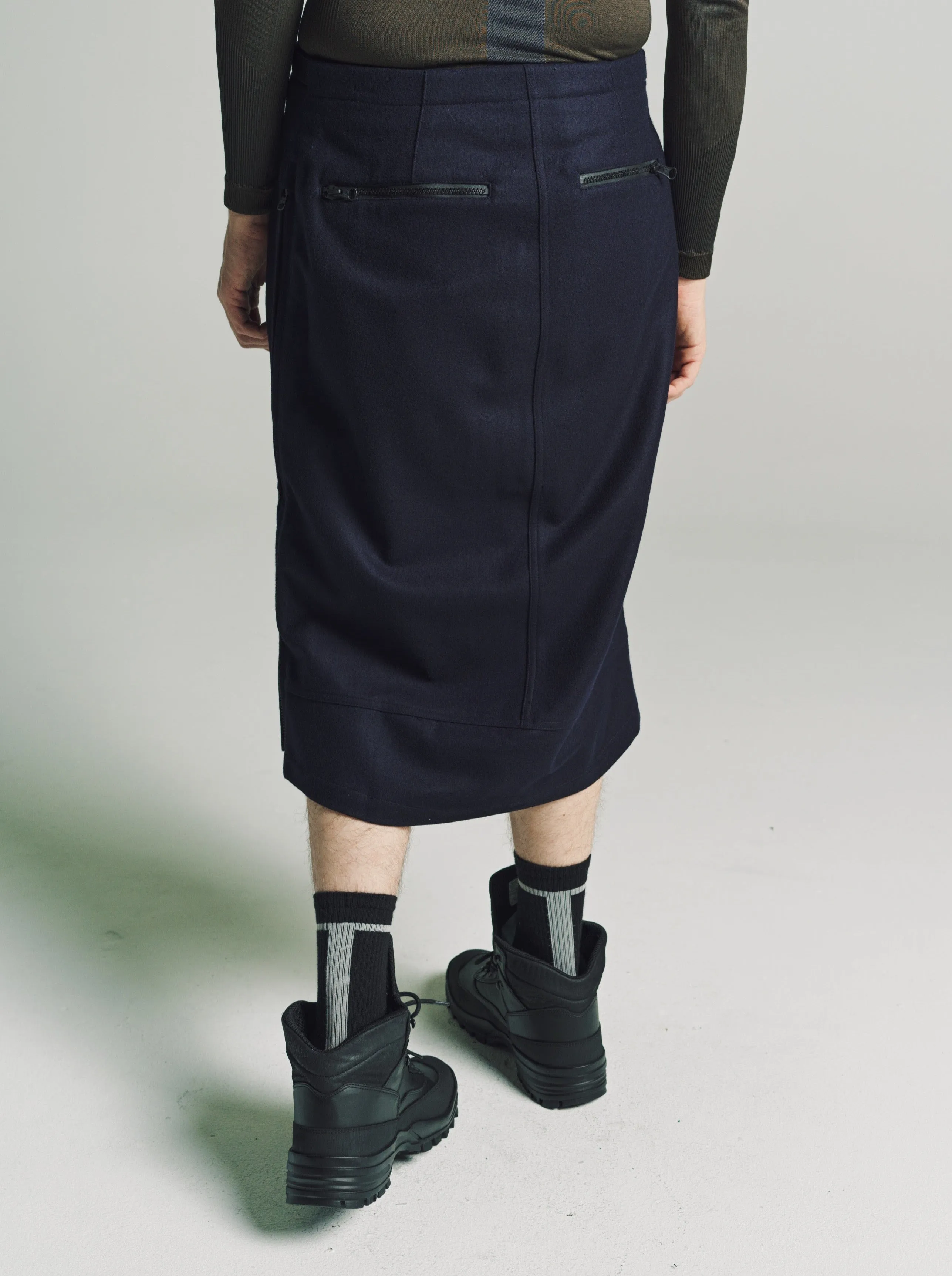 Blue Navy Wool Broad Cloth Pants