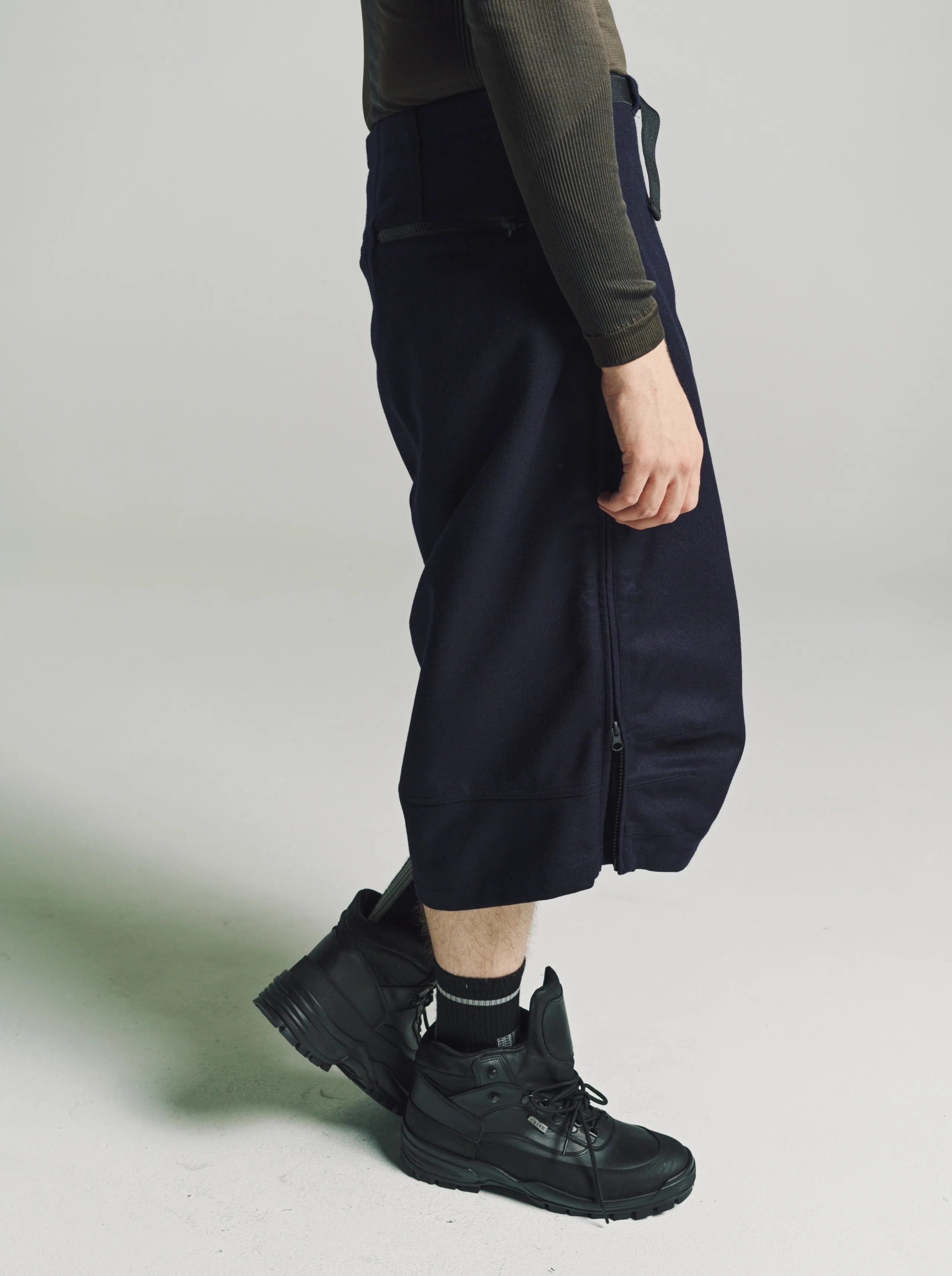 Blue Navy Wool Broad Cloth Pants