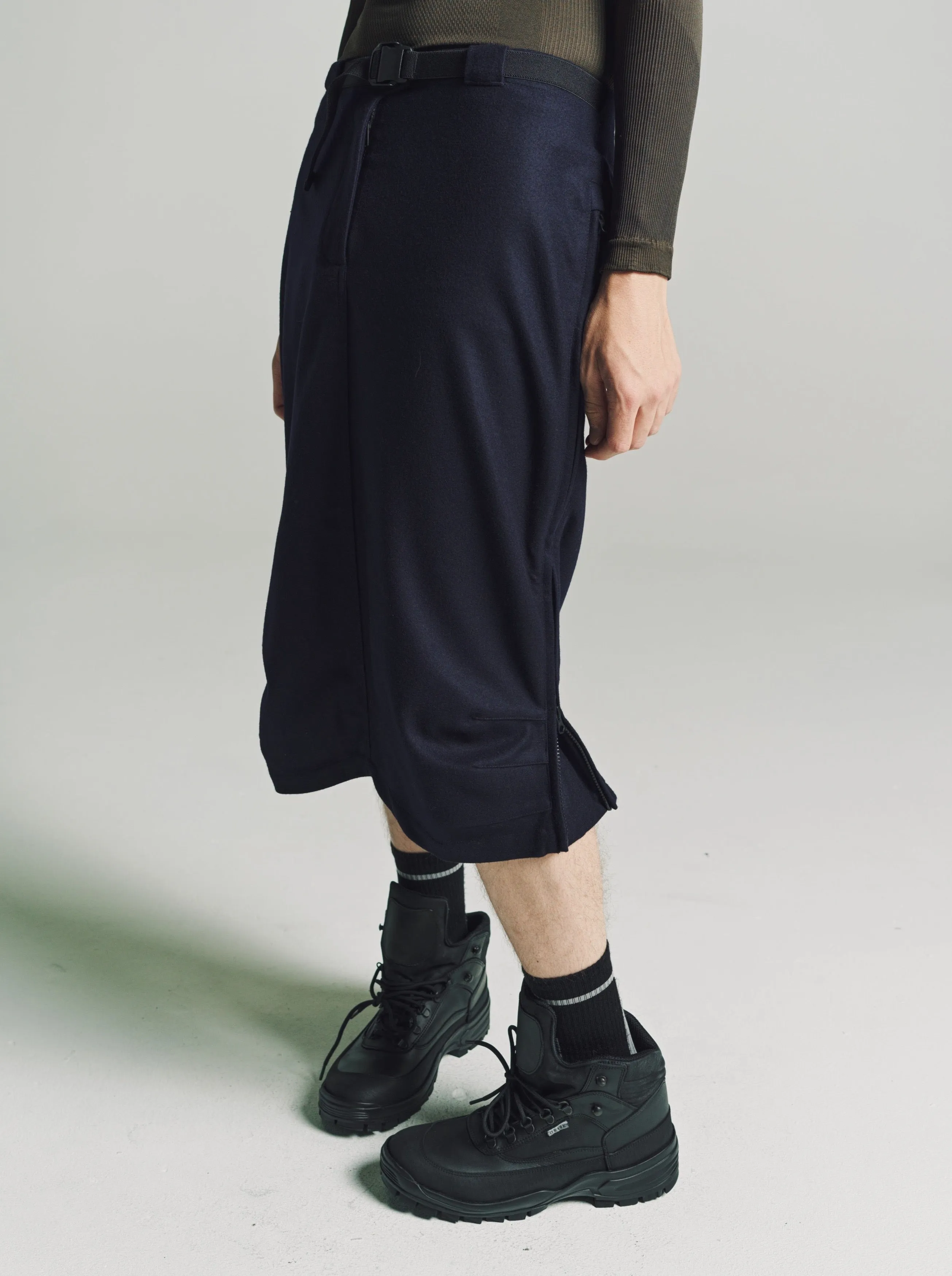 Blue Navy Wool Broad Cloth Pants