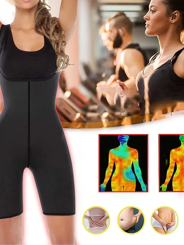 Body Shaper Sweat Waist Trainer Corset Sauna Suit Sports Neoprene Gym Workout Exercise & Fitness Running Stretchy Slimming Weight Loss Tummy Fat Burner For Women Waist & Back Leg Abdomen