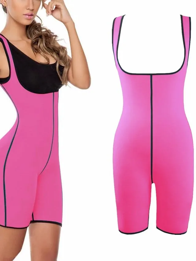 Body Shaper Sweat Waist Trainer Corset Sauna Suit Sports Neoprene Gym Workout Exercise & Fitness Running Stretchy Slimming Weight Loss Tummy Fat Burner For Women Waist & Back Leg Abdomen