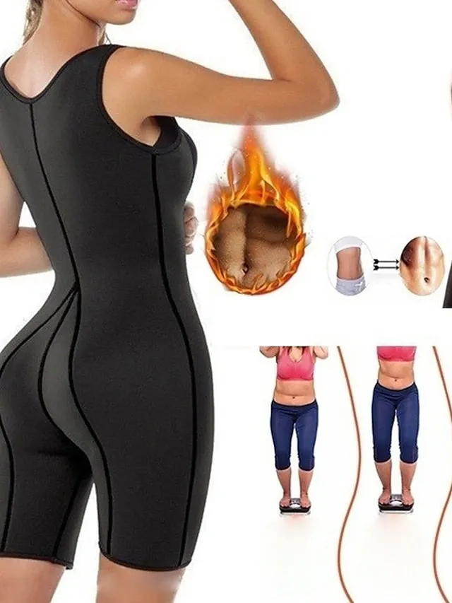Body Shaper Sweat Waist Trainer Corset Sauna Suit Sports Neoprene Gym Workout Exercise & Fitness Running Stretchy Slimming Weight Loss Tummy Fat Burner For Women Waist & Back Leg Abdomen