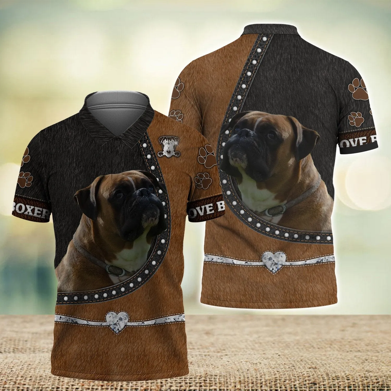 Boxer Love Heart Foot 3D Full Print Shirts, Shirt For Dog Lovers, Dog Memorial Gifts for loss of Dog