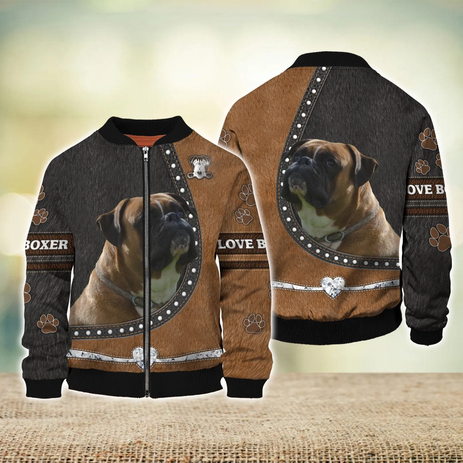 Boxer Love Heart Foot 3D Full Print Shirts, Shirt For Dog Lovers, Dog Memorial Gifts for loss of Dog