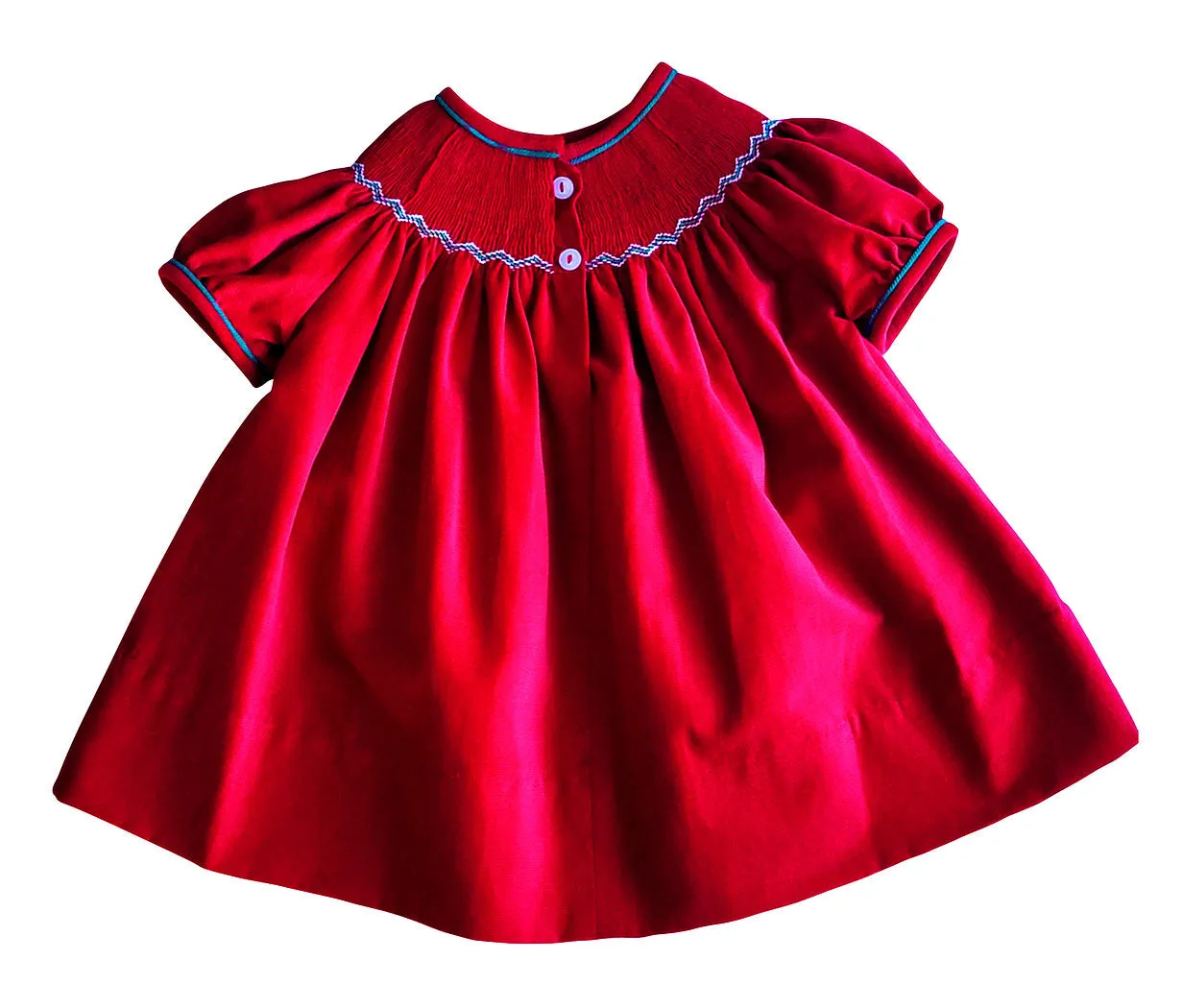 Christmas Time Girl Hand Smocked Bishop Red Dress