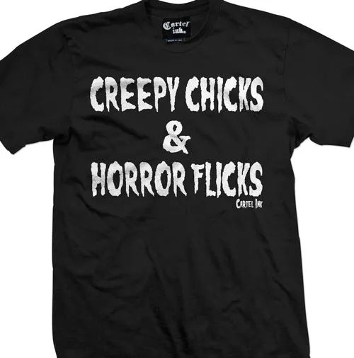 Creepy Chicks and Horror Flicks Men's T-Shirt