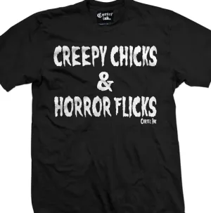 Creepy Chicks and Horror Flicks Men's T-Shirt