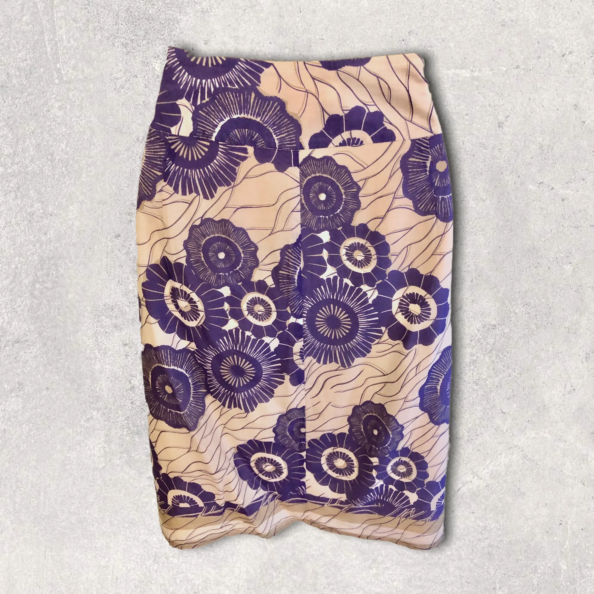 Dickins & Jones Purple & Ivory Cotton & Silk Skirt UK 12 US 8 EU 40