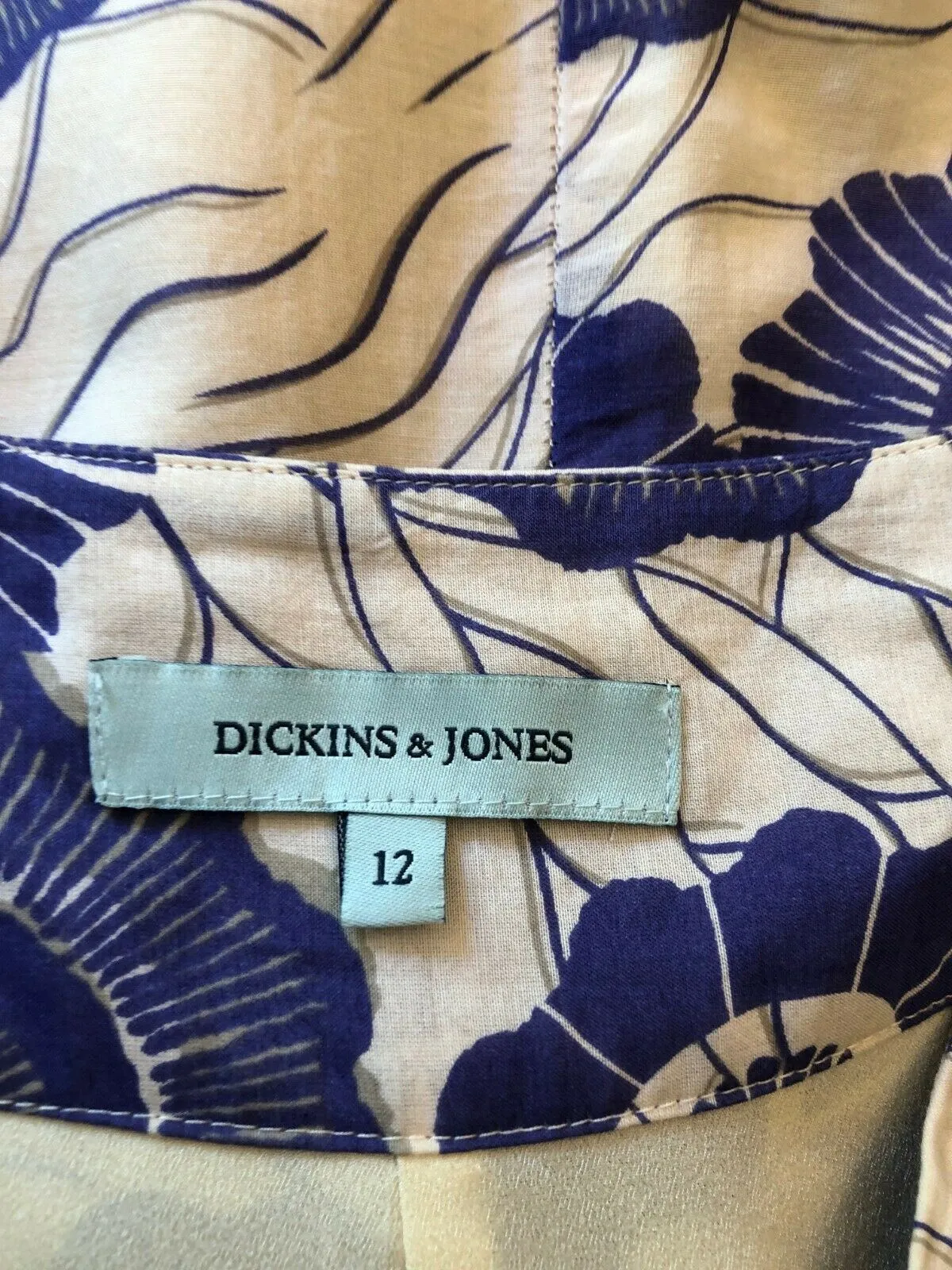 Dickins & Jones Purple & Ivory Cotton & Silk Skirt UK 12 US 8 EU 40