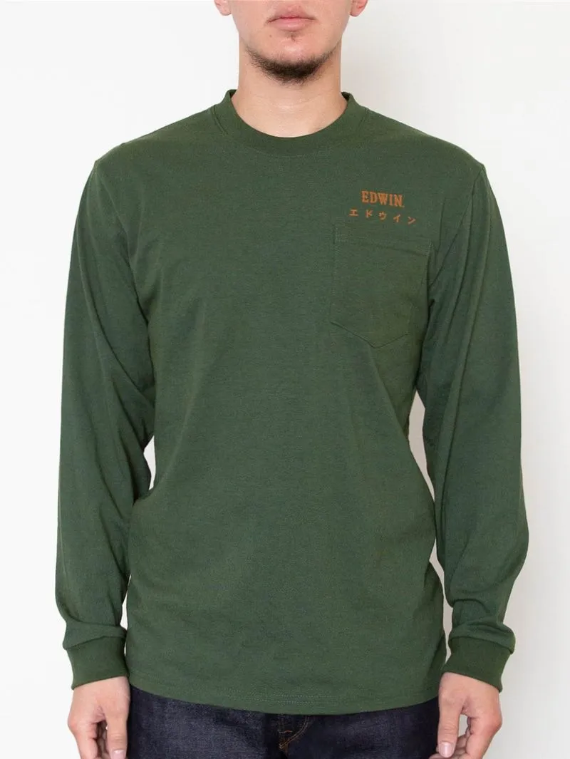 Edwin Jeans Long Sleeve Midori Green Organic Cotton Shirt