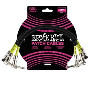 Ernie Ball 6075EB 1' Angle/Angle Patch Cables - 3 Pack