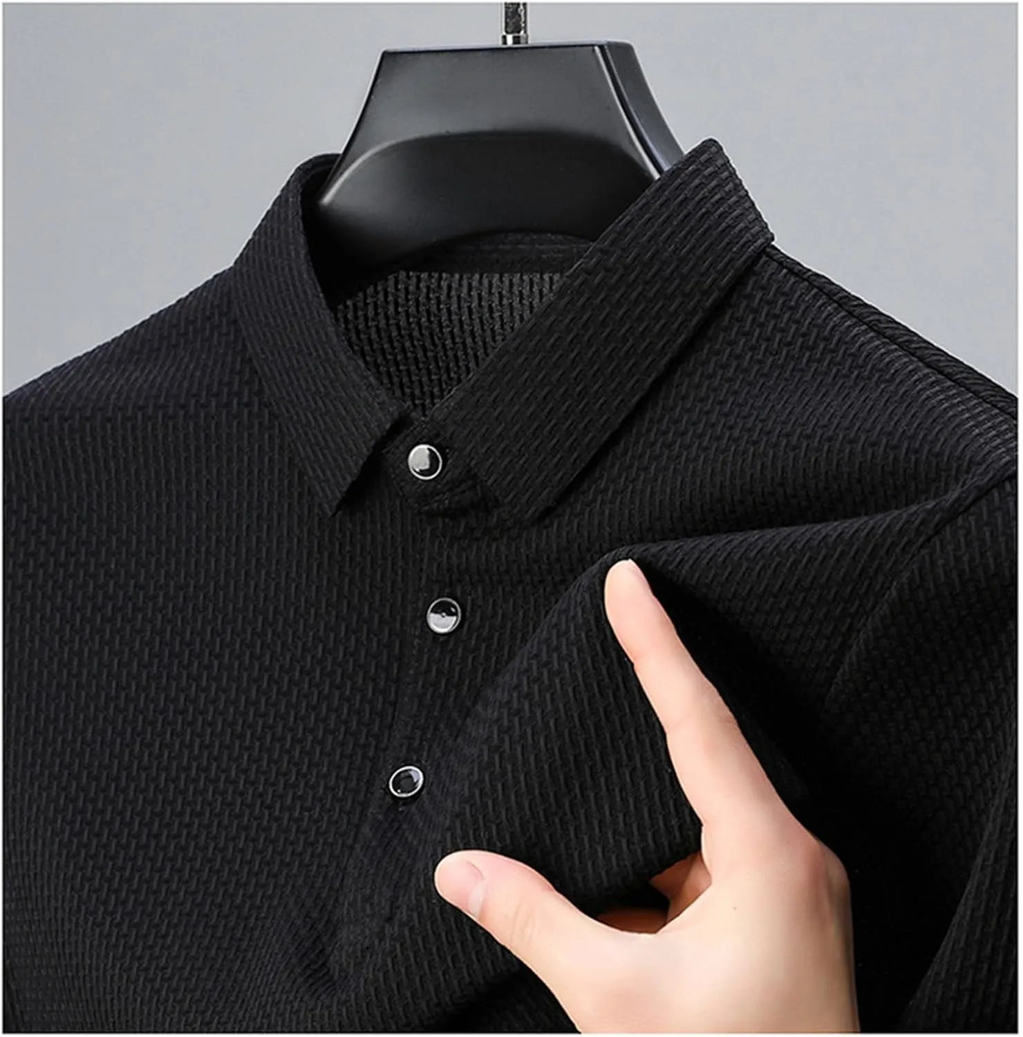 Genterio Ice Silk Breathable Performance Polo Shirt, Mens Mesh Quick-Drying Shirt, Ultra-Thin Short Sleeve Solid Color Shirt