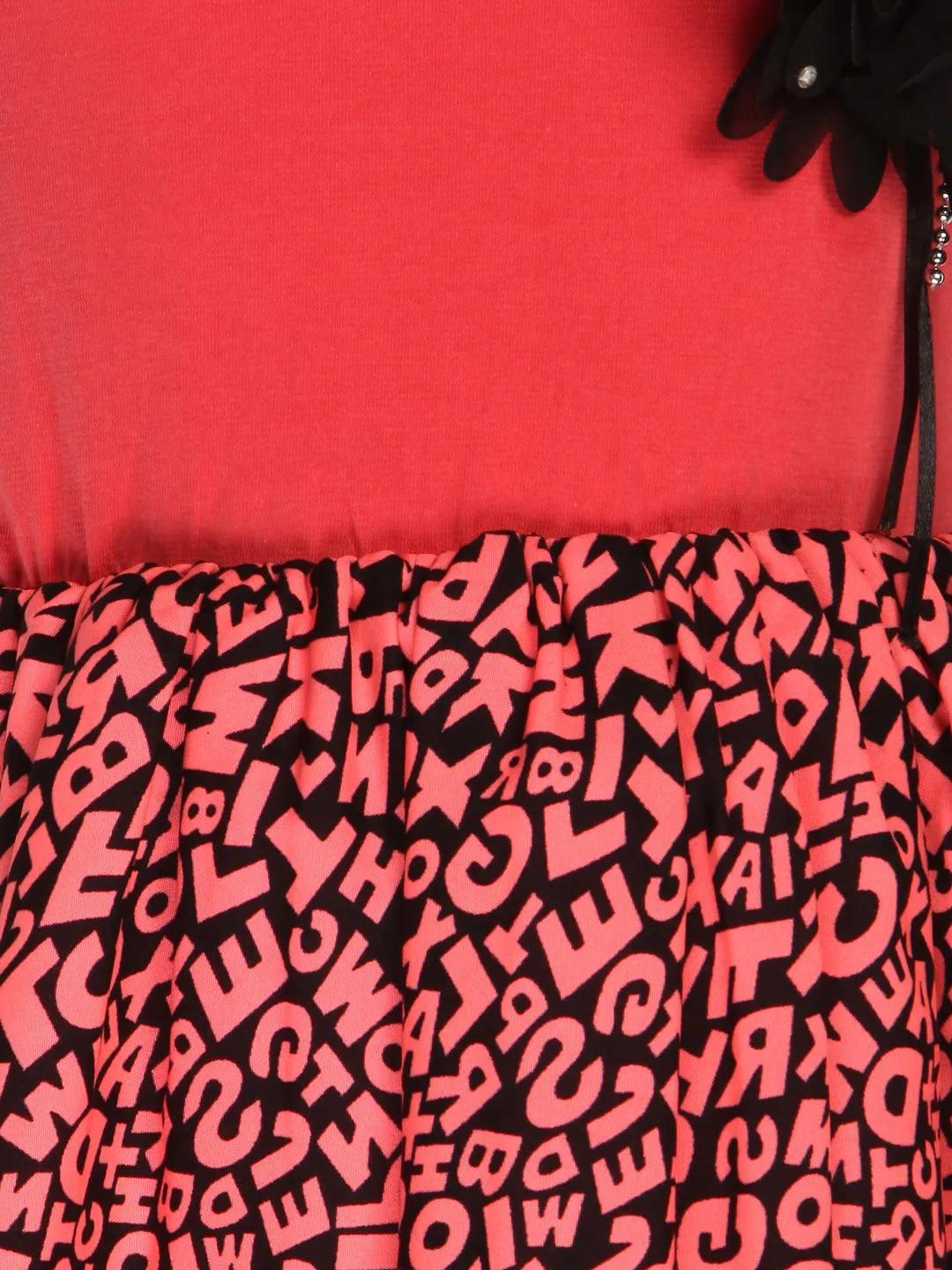 Girl's  Fuschia Pink Alphabet Printed Dress - StyleStone Kid