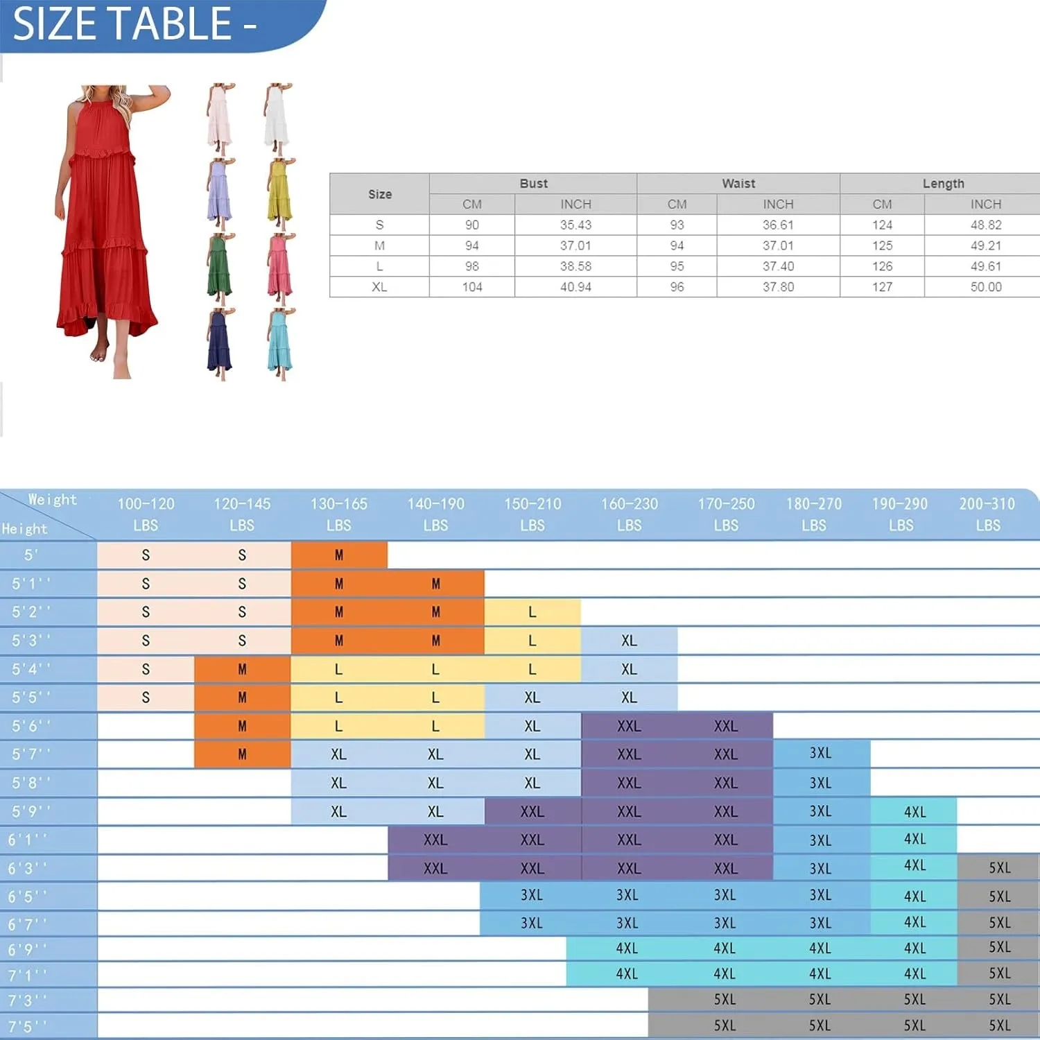 Halter Dresses for Women Smocked Tiered Flowy Swing Maxi Dresses Summer Cocktail Formal Wedding Guest Dress w/Pockets