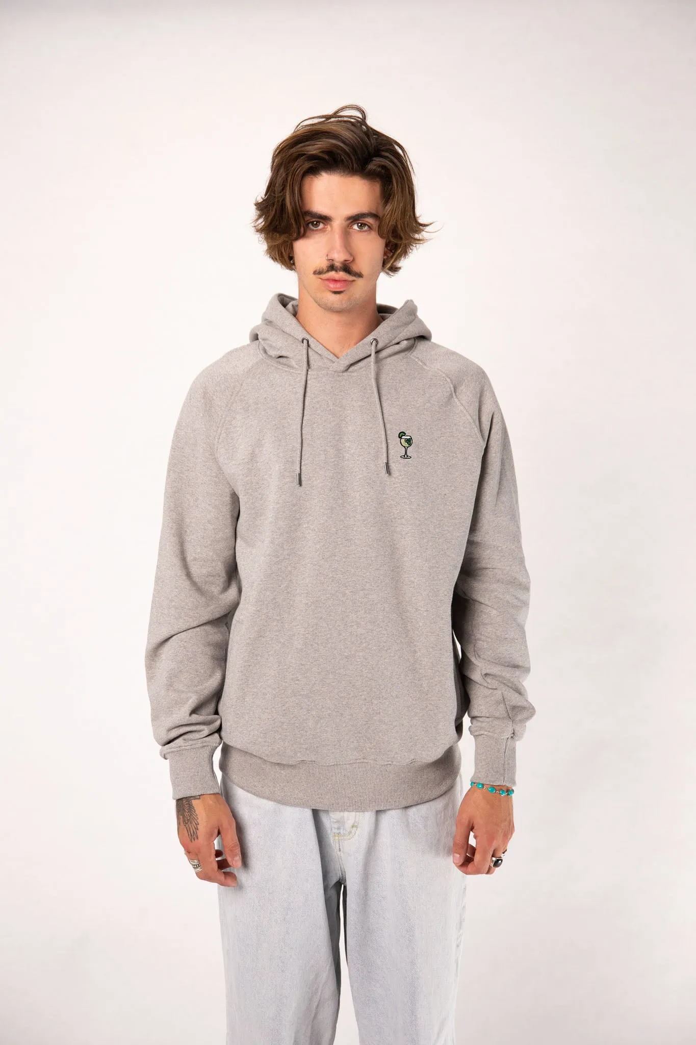 Hugo | Bestickter Bio-Baumwoll Männer Hoodie
