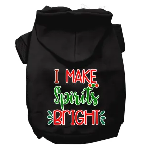 I Make Spirits Bright Screen Print Dog Hoodie Black Xxl