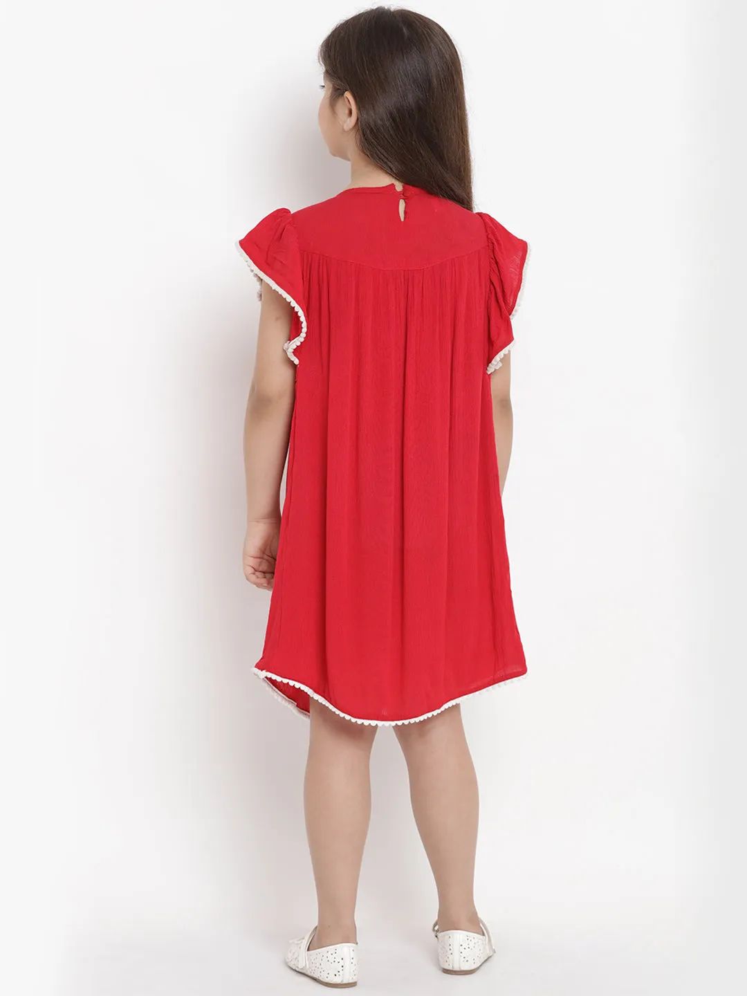Jashvi Girls Red A-Line Dress