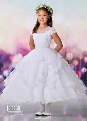 Joan Calabrese A-Line Dress with Ruffle Tulle Overskirt