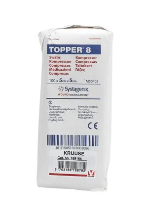 Johnson & Johnson M50405 Topper 8 Swabs (4 Ply, Non-Sterile) 5cm x 5cm