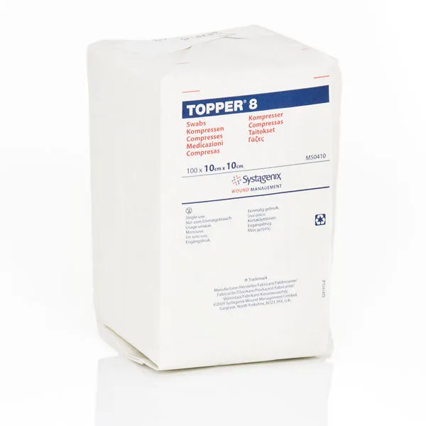 Johnson & Johnson M50410 Topper 8 Swabs (4 Ply, Non-Sterile) 10cm x 10cm