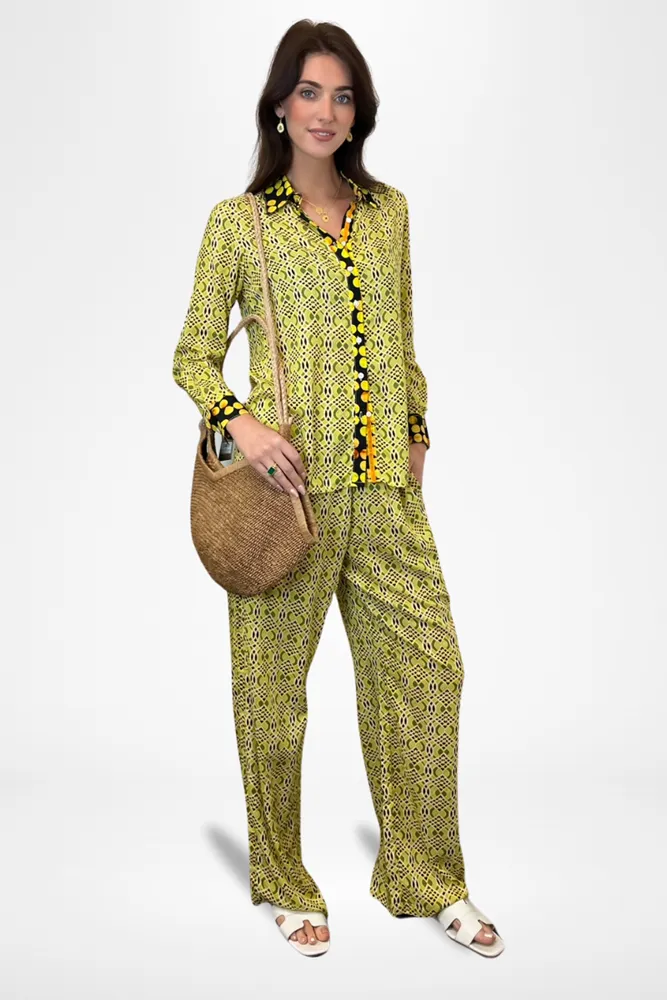 Kai Print Wide Leg Pants By Pixi Carnival