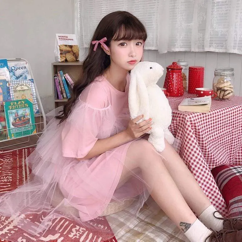 Kawaii Two-layer Gauze Dress