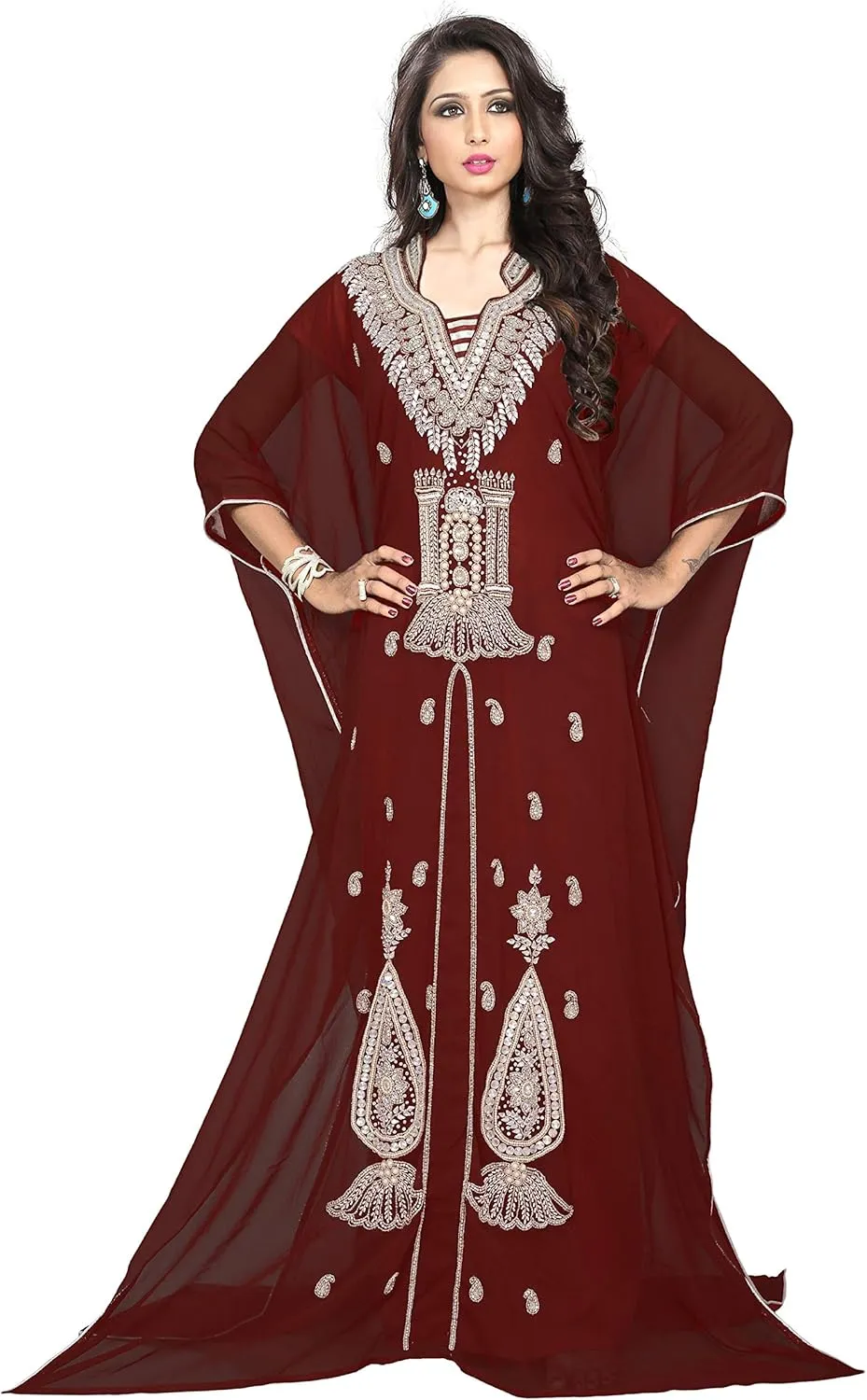 KoC Women Kaftan Farasha Caftan Kimono Long Maxi Dress Summer Cover up Free Size