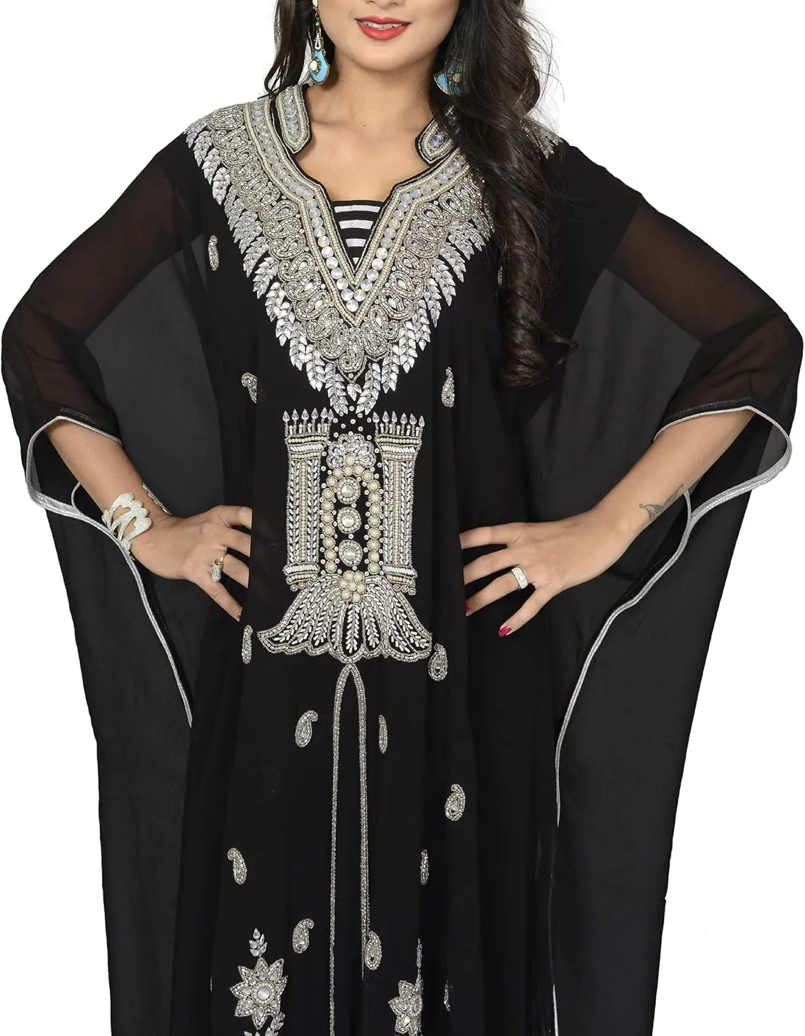 KoC Women Kaftan Farasha Caftan Kimono Long Maxi Dress Summer Cover up Free Size