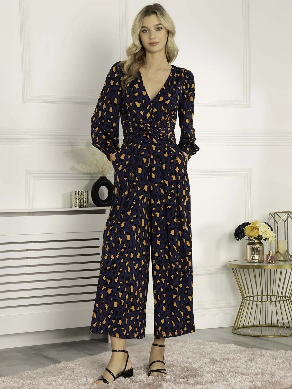 Kylie Long Sleeve Jumpsuit, Animal Multi