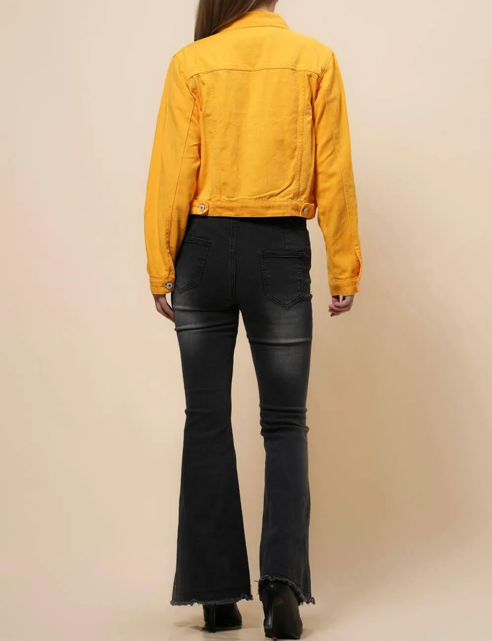 Ladies Solid Long Sleeves Turn-Down Collar Jacket 8268