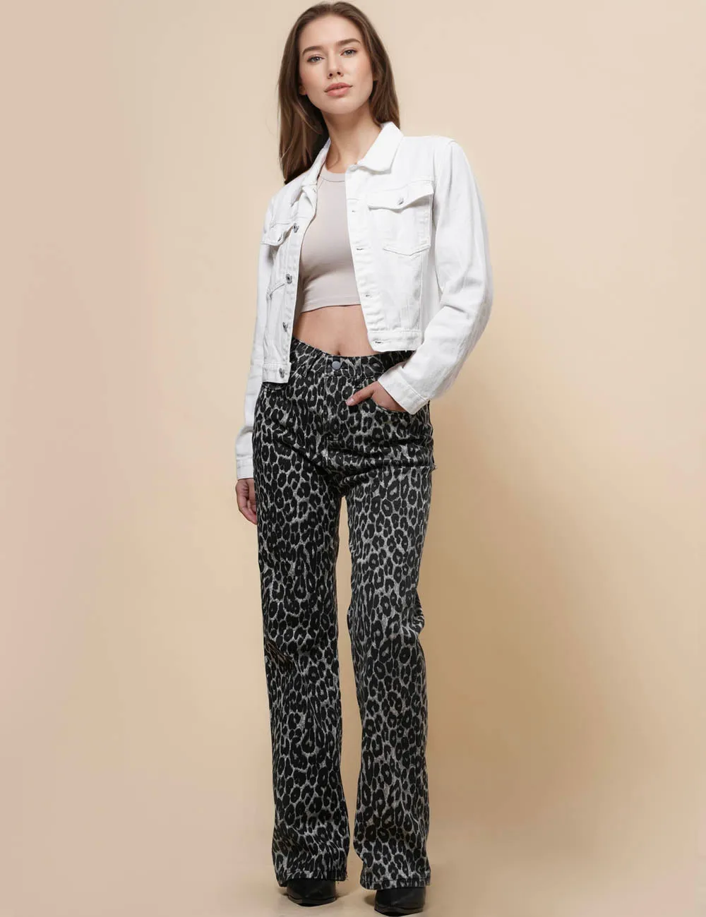 Ladies Solid Long Sleeves Turn-Down Collar Jacket 8268