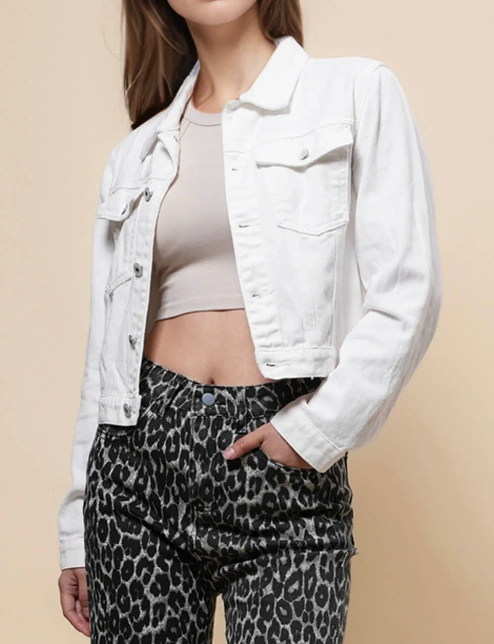 Ladies Solid Long Sleeves Turn-Down Collar Jacket 8268