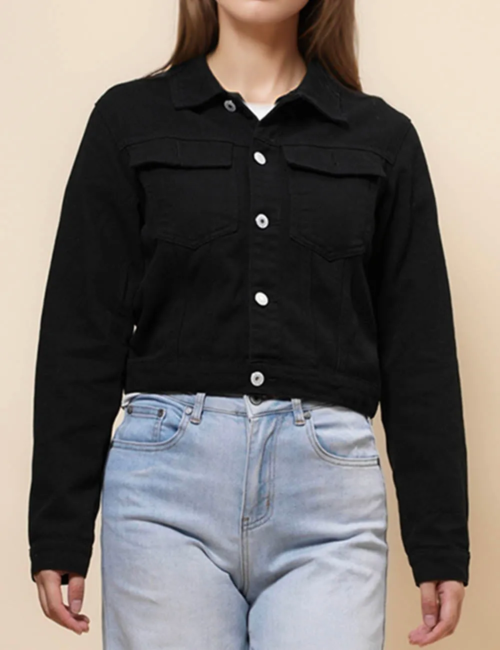 Ladies Solid Long Sleeves Turn-Down Collar Jacket 8268