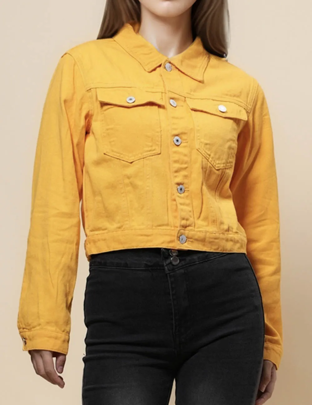 Ladies Solid Long Sleeves Turn-Down Collar Jacket 8268