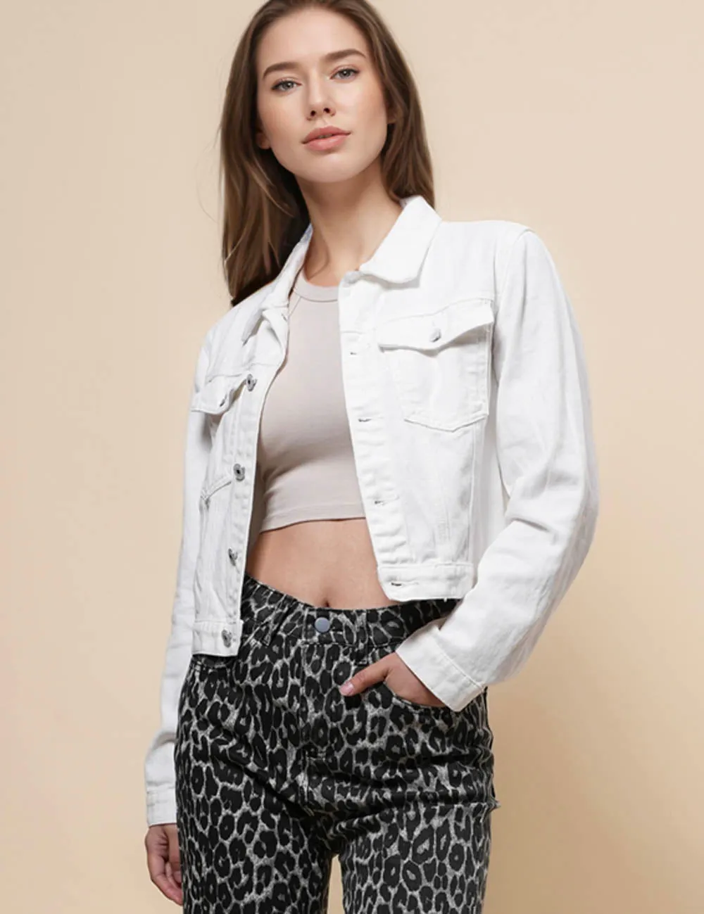 Ladies Solid Long Sleeves Turn-Down Collar Jacket 8268