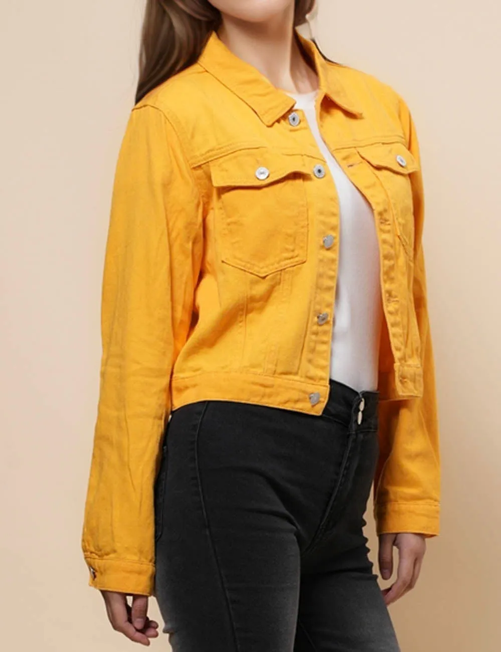 Ladies Solid Long Sleeves Turn-Down Collar Jacket 8268